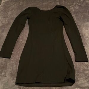 Black mini backless dress